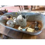 Galvanised bath, Bucket and Watering can