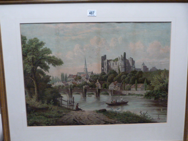 Large decorative print of a river scene signed Taggart - Image 2 of 3