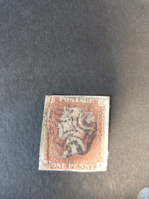A Penny Red star on blue paper- Imperforated with Maltese Cross (1841-1844)