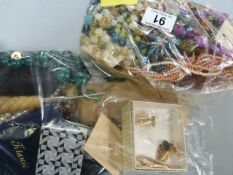 A quantity of various costume jewellery in two bags