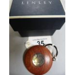 A David Linley key fob, mounted with hallmarked silver in "Linley" box