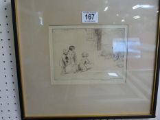 An Eileen Alice Soper etching of children playing
