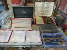 Quantity of various silver plated cutlery etc.- some cased