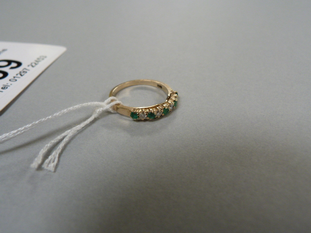 Emerald and Diamond eternity ring set in 9ct gold - Image 2 of 3