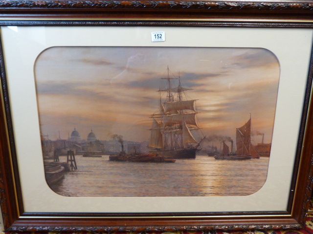 A large print of boats on The Thames - Image 3 of 3