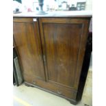 A Mahogany Linen press with one drawer under