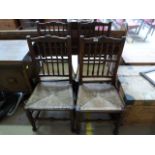 A Set of four rush seated spindleback country chairs - Liverpool C.1810