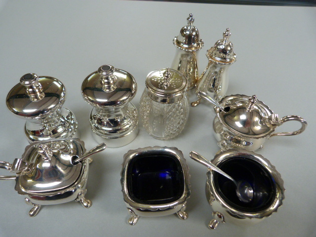 Various silver plated condiments (9) - Image 2 of 3