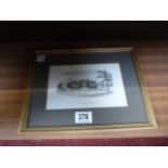 A Small framed etching of Virginia Water