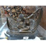 A Bronze of an art deco style egyptian dancer on plinth