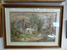 Watercolour of a country scene, signed David Cox 1841