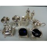 Various silver plated condiments (9)