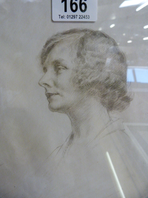 A Frank Eastman pencil drawing of Maude Eastman 1932 - Image 3 of 3