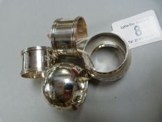 Two pairs of hallmarked silver serviette rings- total weight 81.6g