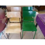 A Set of four metal framed chairs - 2 painted