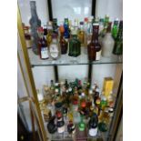 A large quantity of miniatures - 2 shelves