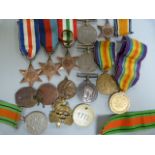 10 various WW1 and 2 medals including Africa star ( with 1st Army bar), along with an Italian WW1