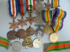 10 various WW1 and 2 medals including Africa star ( with 1st Army bar), along with an Italian WW1