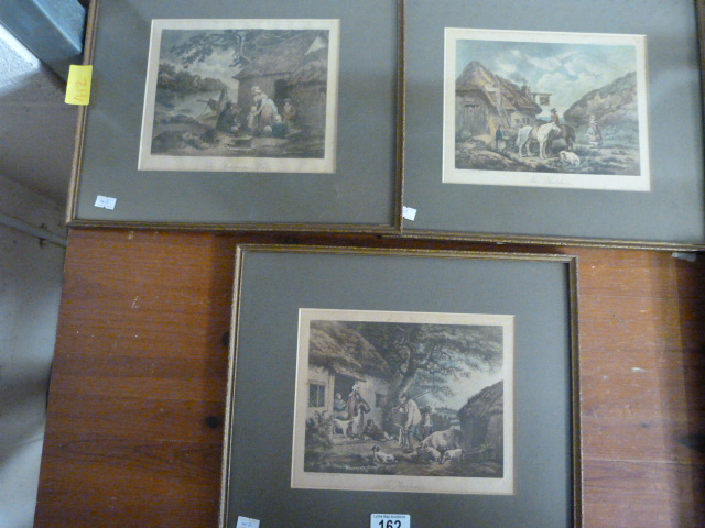 Three G. Marland engravings of 'The Thatcher', 'The Fisherman Hut' and 'The Warrener'