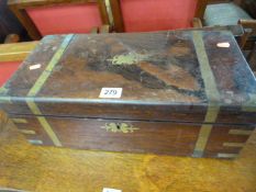 Victorian Mahogany Writing Slope inkwells in office