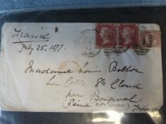 Cover with two penny reds and a half penny red 1877