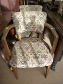 Two upholstered carver chairs