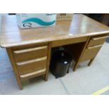 Oak kneehole desk