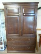 An oak linen press