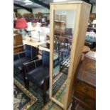 Pine mirror doored cupboard