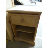 Three pine bedside cabinets