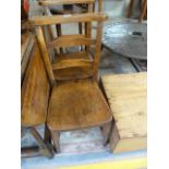 A pair of school chairs