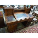 A Victorian mahogany twin pedestal desk A/F