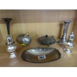 Small lot of silverplated items and one hallmarked posie vase A/F