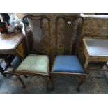 A pair of queen anne style bedroom chairs