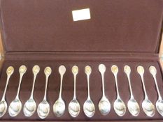 Cased set of 12 hallmarked silver spoons from the RSPB- total weight of spoons 33g