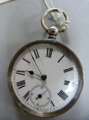 Silver antique pocket watch. 1.9" diameter. The case is marked 0.800 and is numbered 6903.