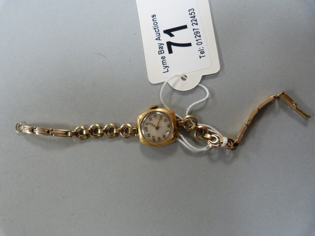 Ladies 9ct watch with 9 ct strap