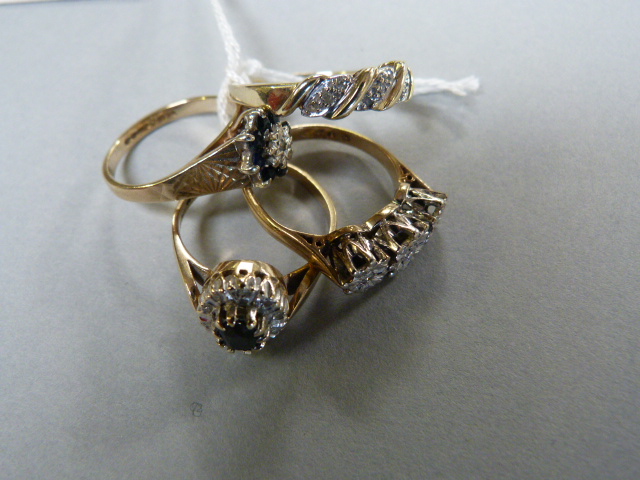 Four various 9 ct rings - Image 3 of 3