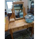 Pine dressing table with mirror