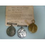 Two WWI medals awarded to Corporal Keetch, Monmouth Regiment and one awarded to Private T Stevens,