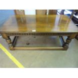 An oak refrectory style coffee table