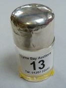 Scent bottle with stopper and hallmarked silver (Birmingham) top.