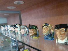 Miniature Royal Doulton Character jugs (12)