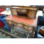 Reproduction leather inlaid writing desk