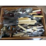 A Large quantity of silver plate cutlery in one tray