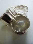 3 matching silver plated napkins rings