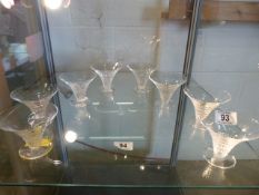 A set of 8 Lalique cocktail glasses in clear glass with frosted decoration, etched Lalique, France