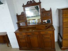 An Edwardian mahogany mirror backed chiffonier