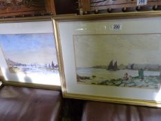 2 watercolours of river scenes