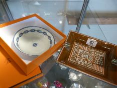 A Hermes, Paris ashtray and a Hermes Chaine d'Ancre dish in box